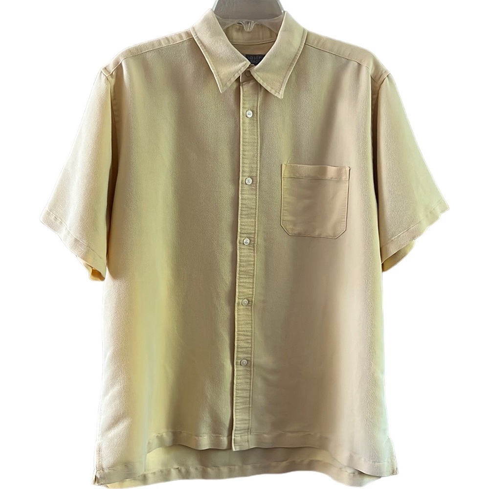 Joseph Abboud Men’s Short sleeves button down shirt yellow Large